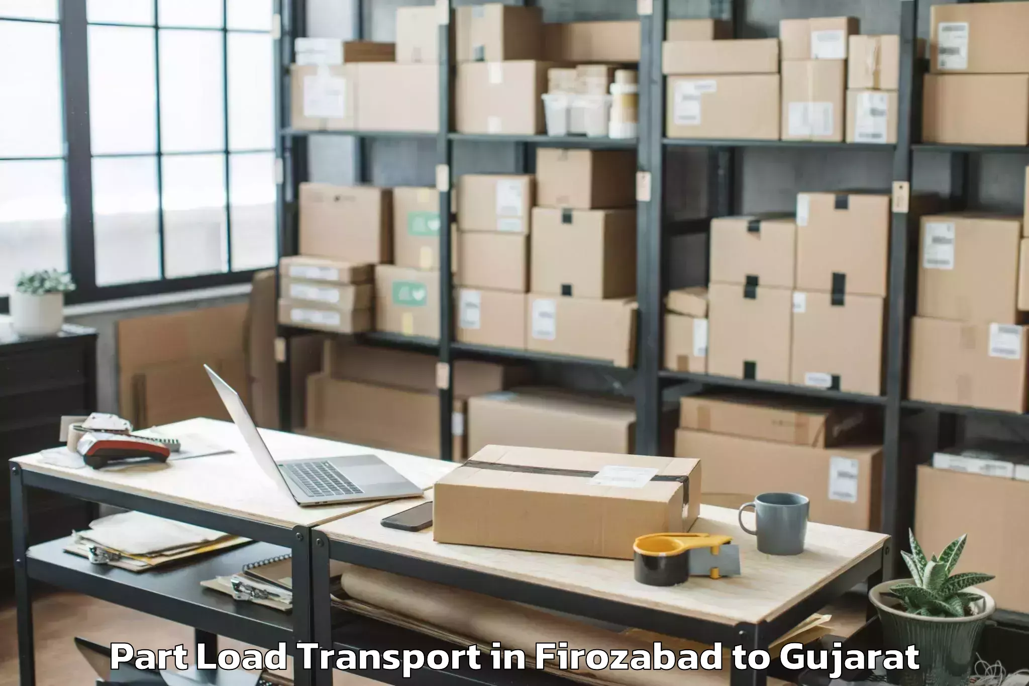 Professional Firozabad to Radhanpur Part Load Transport